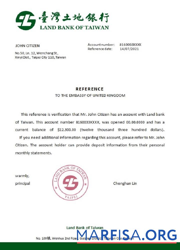 Realistic Taiwan Land Bank of Taiwan reference example